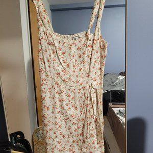 Reformation Faux Wrap White Patterned Mini Dress